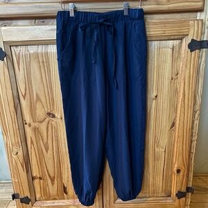 Doe & Rae Jogger Pants Pull On Pockets Drawstring‎ Navy Blue Women's Small